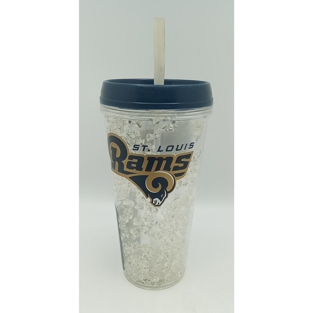 St. Louis Rams NFL Crystal Freezer Tumbler w/Lid & straw 14 oz